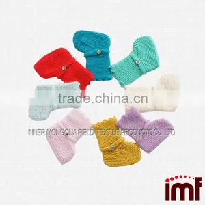 100% Pure Cashmere Multi-color Hand Crochet Baby Socks Gift thumbnail-1