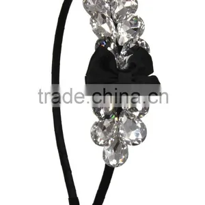 Faux Gemstone With Bow Hairband/Heanband thumbnail-1