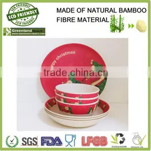 Season Disposable Santa Christmas Natural Bamboo Eco Tableware Dinner Set thumbnail-4