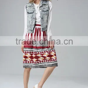 New Arrival Women Sleeveless Denim Jacket Denim Vest Wholesale thumbnail-3