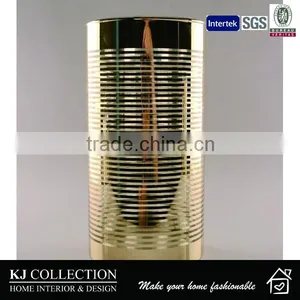Aluminum Electric Lines Engraved Gold Candlesticks thumbnail-1