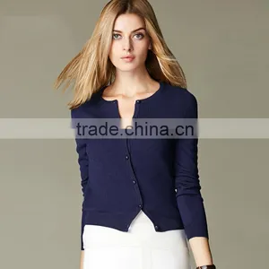 100% Cashmere Cardigan Women Crew Neck Long Sleeve Very Soft thumbnail-1
