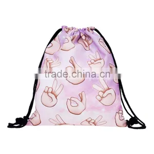 High Quality 3D Printed Fashion Silk Make Drawstring Bag thumbnail-1