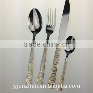 Golden Stainless Steel Cutlery Sets Spoon Fork Knife With Low Price-- Direct Factory in Jieyang thumbnail-1