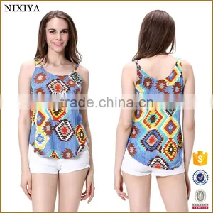 African Print Fashion Lady Top 2016 Wholesale New Tank Top China thumbnail-1