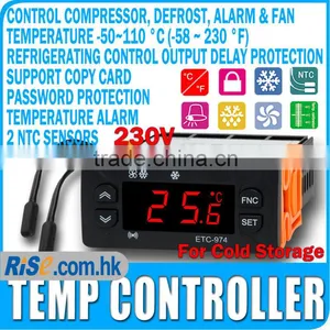 230V NTC Cold Storage ETC-974 C F Temp Thermostat Temperature Controller thumbnail-1