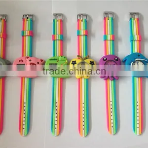 Silicone Rainbow Quartz Water Proof Watches for Kids Adjustable Band thumbnail-1