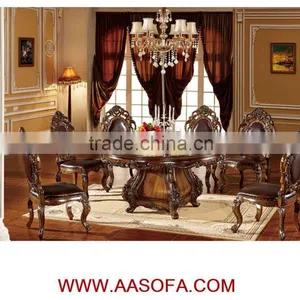 Round Dining Table With 6 Chairs,teak Wood Dining Table and Chair thumbnail-1