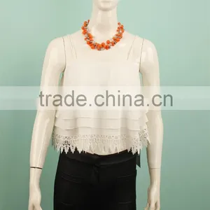 2015 Models Chiffon Blouse Lace in the Bottom Online Shopping thumbnail-3