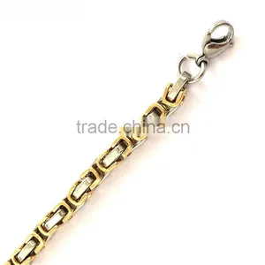 2016 Fashionable Jewelry Gold Plated 316l Stainless Steel Chain Bracelet for Men Supplier's Choice thumbnail-3