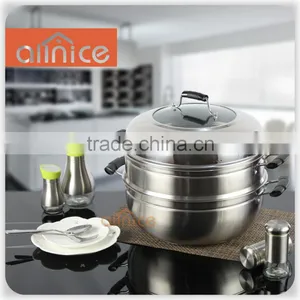 Allnice Steamer Cookware With Insert #SS201 Heavy Gauge Stainless Steel 5 Qt Silver thumbnail-1