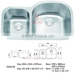 Double Drainer Stainless Steel Kitchen Sink Cabinet thumbnail-1