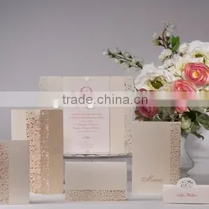 Laser Cut Gatefold Flower Floral Filigree Wedding Invitation With Envelopes and Personalisation thumbnail-5