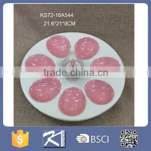 High Quality Custom Stoneware Ceramic Egg Holder Tray of Good Price thumbnail-1