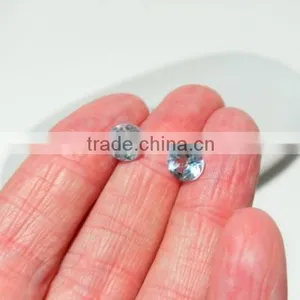 Blue Topaz Loose Round Faceted Cut Gemstone, Cut Stones thumbnail-1