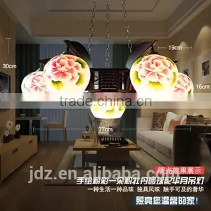 Modern Decorative Ceiling Lamp, Ceramic Carved Wood Ceiling Light thumbnail-1
