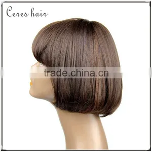 Wholesale High Temperature Fiber Synthetic Wig With Bangs Top Quality Futra Fiber Bob Wig thumbnail-4