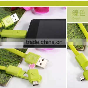 Newest Design 2 in 1 Cable USB, Double Micro USB Date Cable, Multi-function USB Charger Cable for Android and Iphone Quality Choice thumbnail-5
