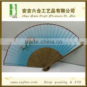 Personalized New Style Blue Cloth Bamboo Fan thumbnail-1