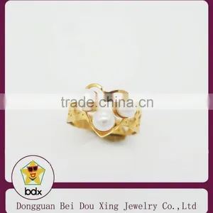 2015 Three Preal With Gold Plated Heart Shape Stainless Steel Rings thumbnail-2