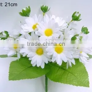 Hot Sale H21cm White Silk Wedding Flowers Daisy Bouquet thumbnail-3