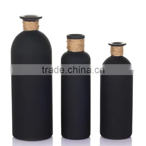 Set 3 Chalk Glass Vase With Rope thumbnail-1