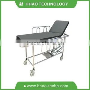 Stainless Steel Stretcher Trolley With Oxygen Bottle Support and a Shelf for Storage thumbnail-1