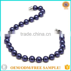 Elegant 10mm Sea Shell Bead Necklace Purple Jewelry thumbnail-2