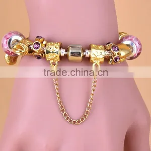 2015 Fashion Newly Developed Silver Snake Chain Customizable 925 Bracelet With European Beads thumbnail-3