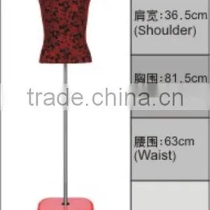 Fashionable Fabric Movable Mannequin Female With Wood Base thumbnail-5