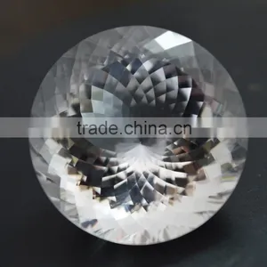 Natural Crystal Quartz Round Faceted Cut Colorless White Loose Gemstones thumbnail-1