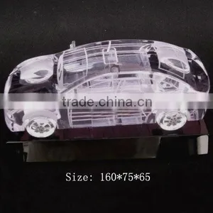 Fancy Beautiful Pink Crystal Car Model With Base thumbnail-1