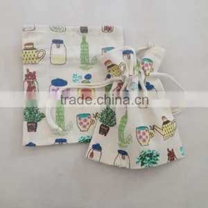 Small Mini Linen Drawstring Bags With Customerized Design thumbnail-1