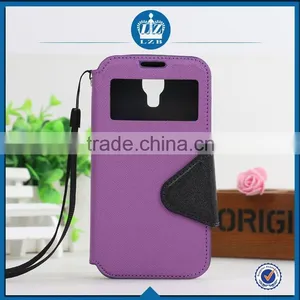 LZB Fashion Color Contrast Series View Windows PU Leather Case Flip Cover for Iphone 4 thumbnail-3