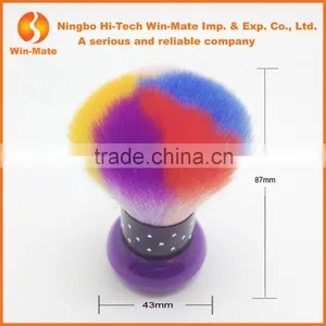 2015 Wholesale Romantic Multicolor Nylon Hair Aluminum Ferrule Purple Plastic Container Kabuki Powder Brush thumbnail-2