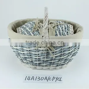 S/3 Wicker Basket With Handles thumbnail-1