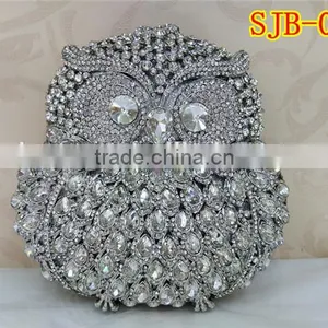 Latest Crystal Handbag in Funny Owl Pattern With Rhinestone in a Good Appearance for Party thumbnail-2