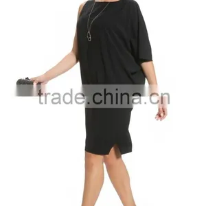 DRAPE SLEEVE MATERNITY DRESS IN BLACK Maternity Clothes,one Shoulder Maternity Clothing, Preganet Dress thumbnail-2