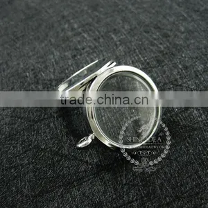 30mm Silver Plated Alloy Round Photo Locket Vintage Style Fold Photo Locket Pendant Charm 1112018 thumbnail-4