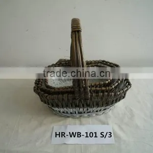 Hot Sell 3 Set Willow Storage Basket With Liner thumbnail-1