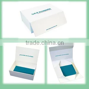 Rigid Cardboard Collapsible Custom White Gift Box Manufacturer thumbnail-1