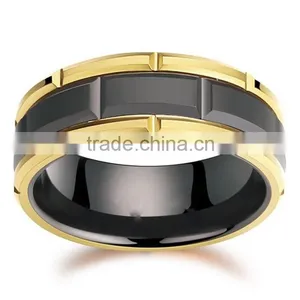 Fashion Jewelry Tungsten Carbide Ring 18k Gold Plating thumbnail-3
