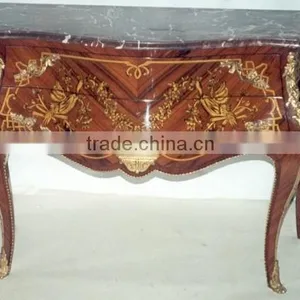 Antique Veneer Commode Marquetry Chest thumbnail-3