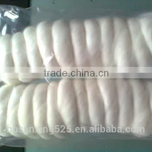 Good Quality 100% Merino Wool Top,20MIC, 80-100MM, Natural White Color. thumbnail-4