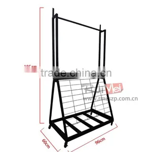 Floor-standing Customized Movable Metal Carpet Display Rack thumbnail-1