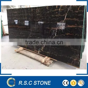 Popular Italy Nero Portoro Gold Marble Slabs thumbnail-1
