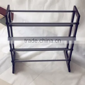 Solid Wood 4 Tier Expandable Length Shoe Rack for 100cm Length Shoes Storage Organizer thumbnail-1