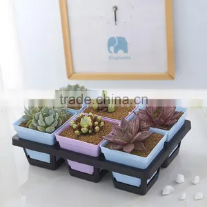 Plastic Flower Pot Rack -6 Grid thumbnail-2