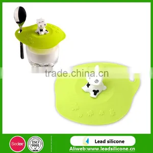 Customized The Dairy Cow Shape Silicone Cup Lid/Cup Cover thumbnail-1