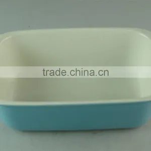 Light Blue Glazed Ceramic Rectangle Bakeware Bake Tray/plate thumbnail-2